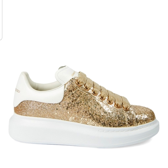 alexander mcqueen gold glitter sneakers